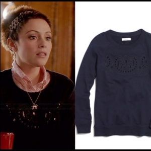 Madewell CrewNeck Navy Embroidered Sweater